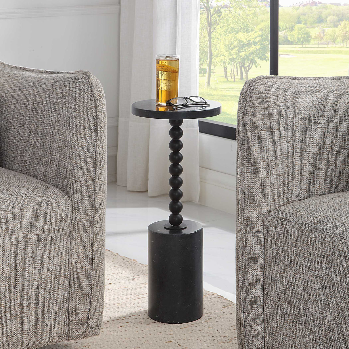 Black Marble Drink Table | Oroa.com
