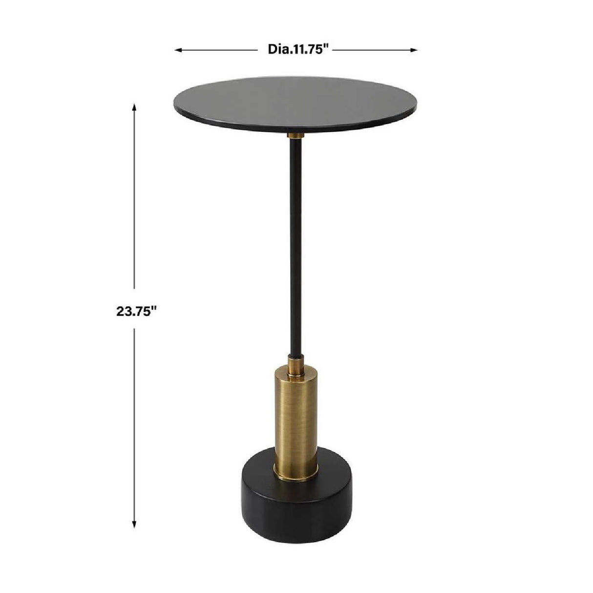 Black Glass Pedestal Accent Table | Oroa.com