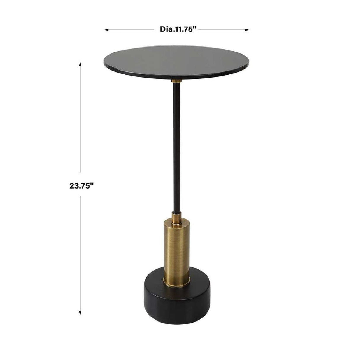 Black Glass Pedestal Accent Table by Uttermost Spector, alternate view 5