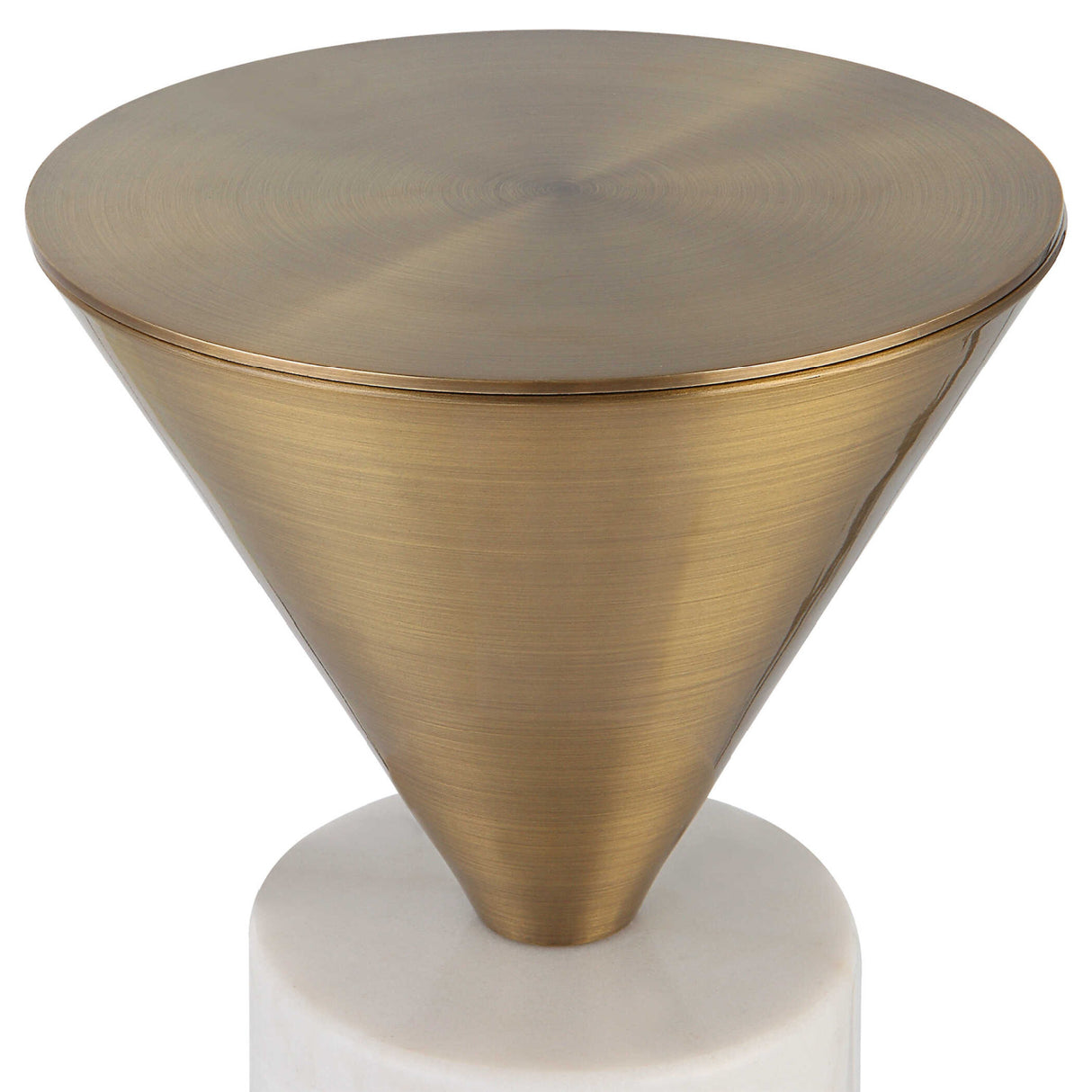 Conical Brass Top Drink Table by Uttermost Top Hat, alternate view 3