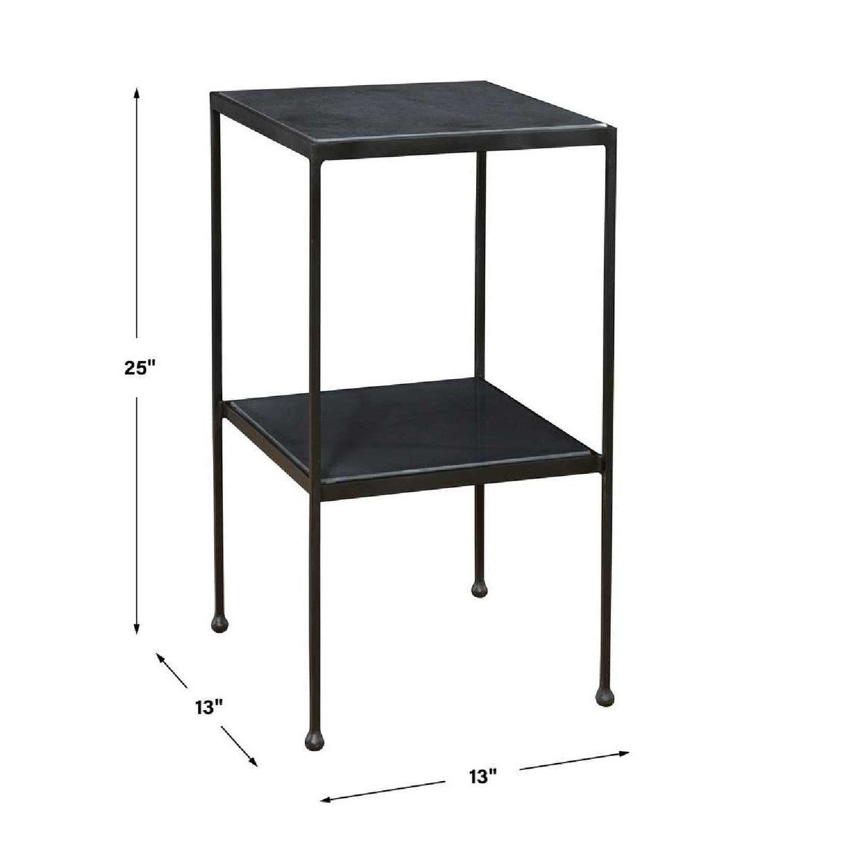 Square Black Marble Accent Table by Uttermost Sherwood, alternate view 4
