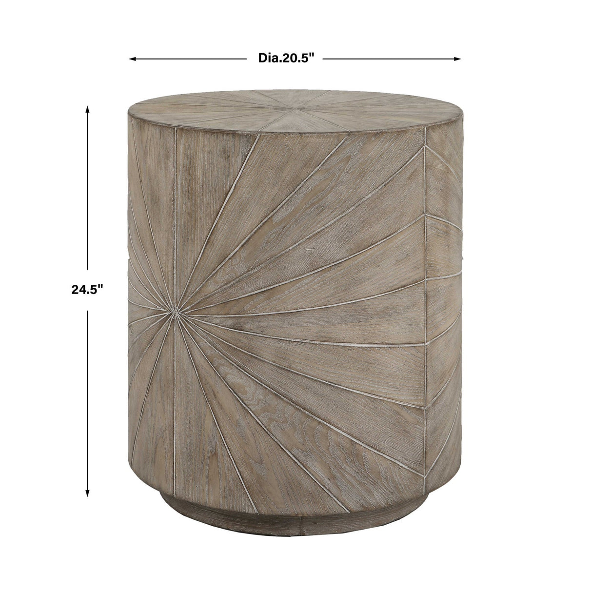 Starburst Fir Wood Side Table by Uttermost Starshine, alternate view 6