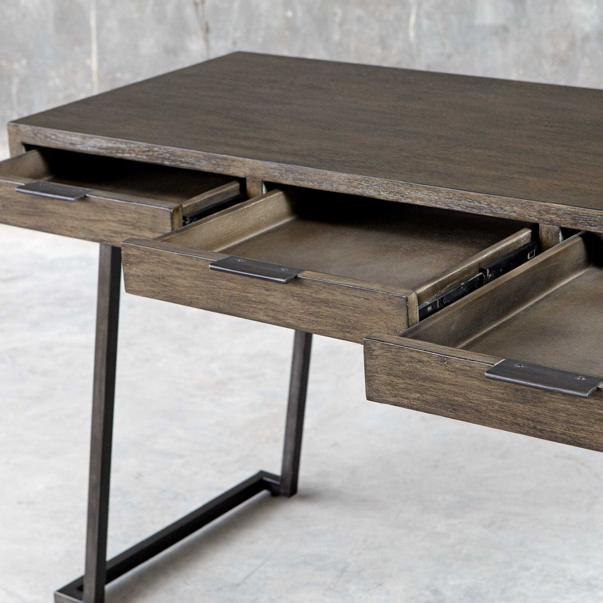 Modern European furniture - Mango Wood 3-Drawer Desk - www.oroa.com