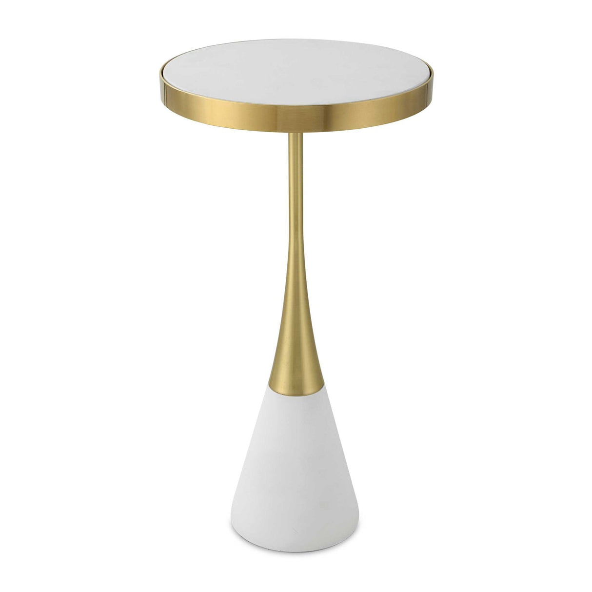 Modern European furniture - Brushed Brass Framed Accent Table - www.oroa.com