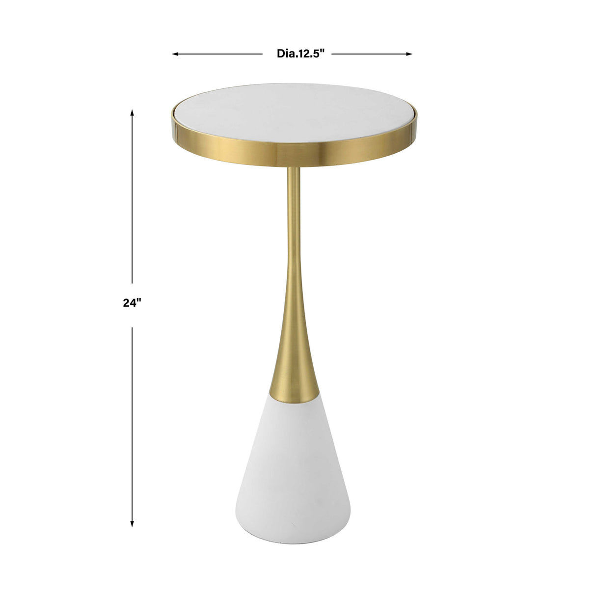 Modern European furniture - Brushed Brass Framed Accent Table - www.oroa.com