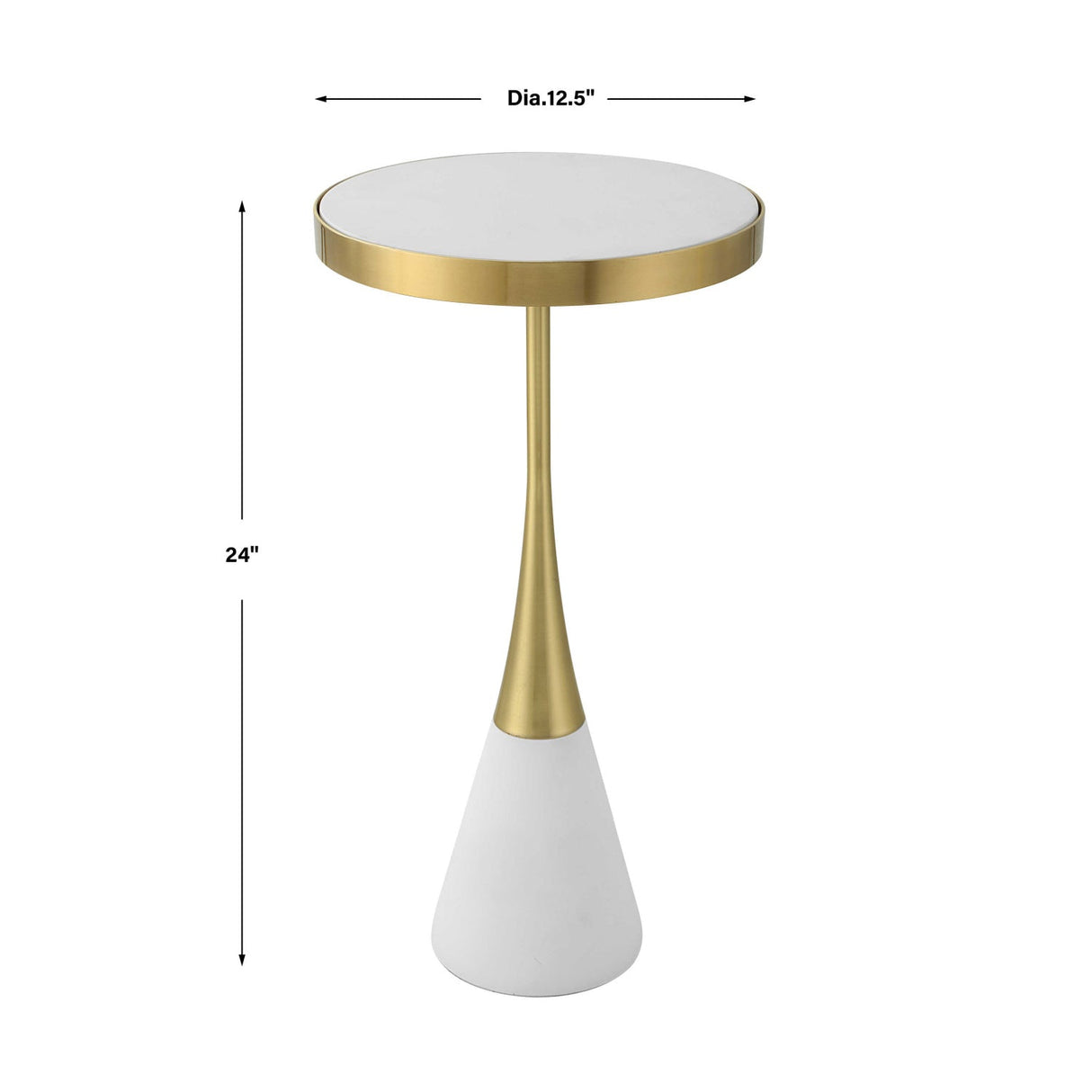 Modern European furniture - Brushed Brass Framed Accent Table - www.oroa.com
