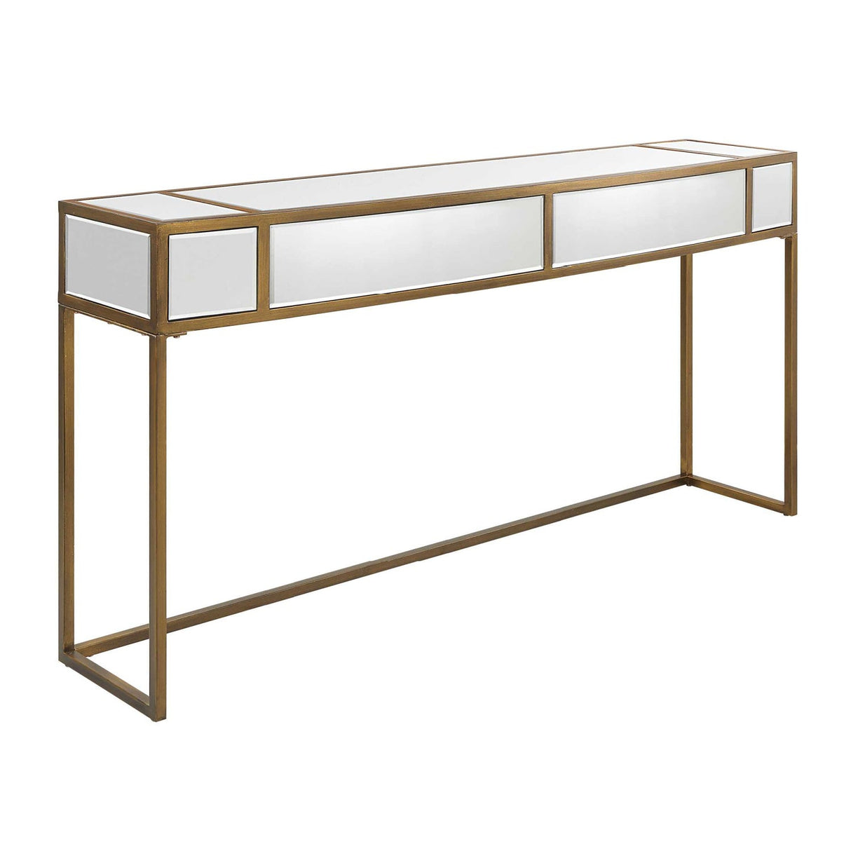 Modern European furniture - Gold Framed Mirror Console Table - www.oroa.com