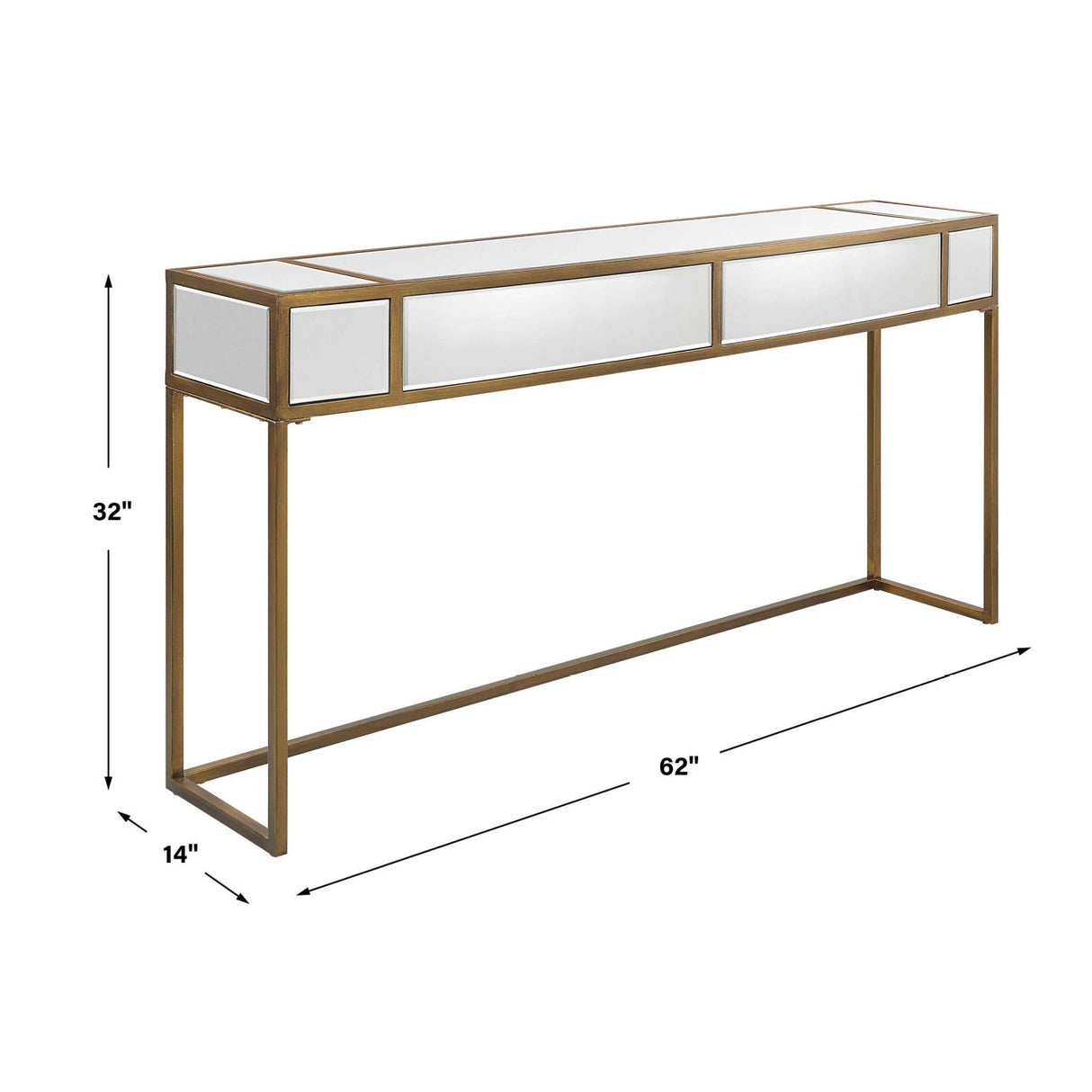 Modern European furniture - Gold Framed Mirror Console Table - www.oroa.com