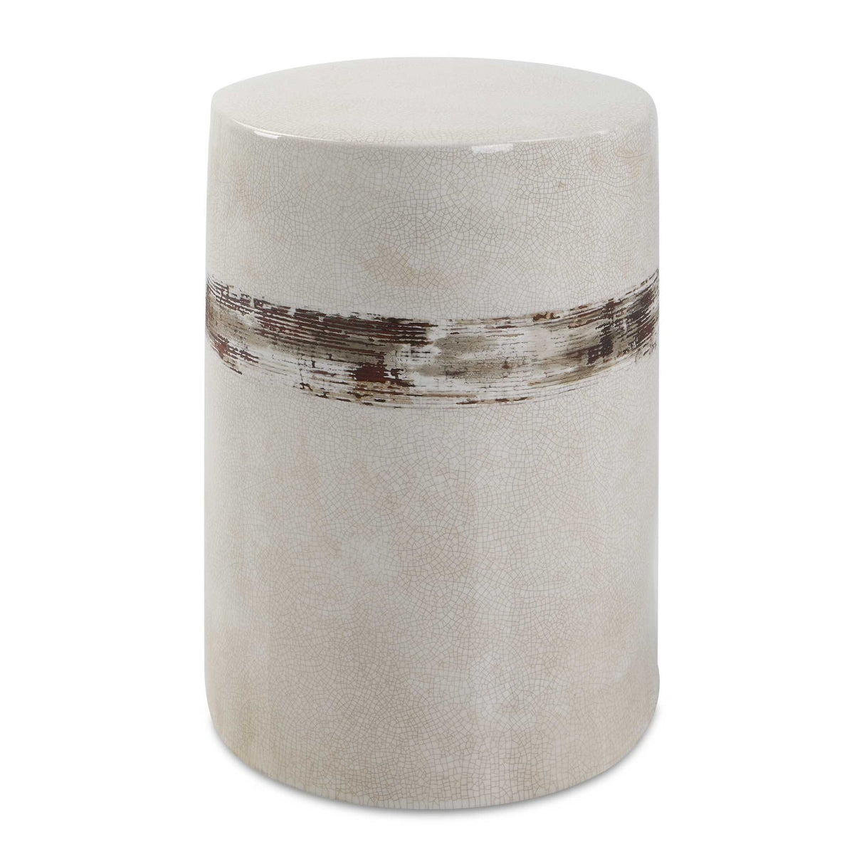 White Crackle Ceramic Garden Stool by Uttermost Comanche