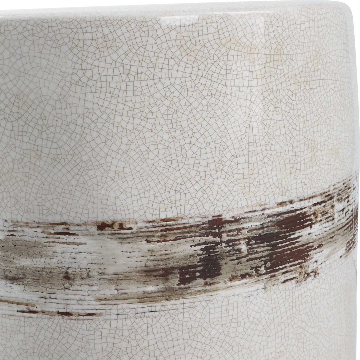 White Crackle Ceramic Garden Stool by Uttermost Comanche, alternate view 4
