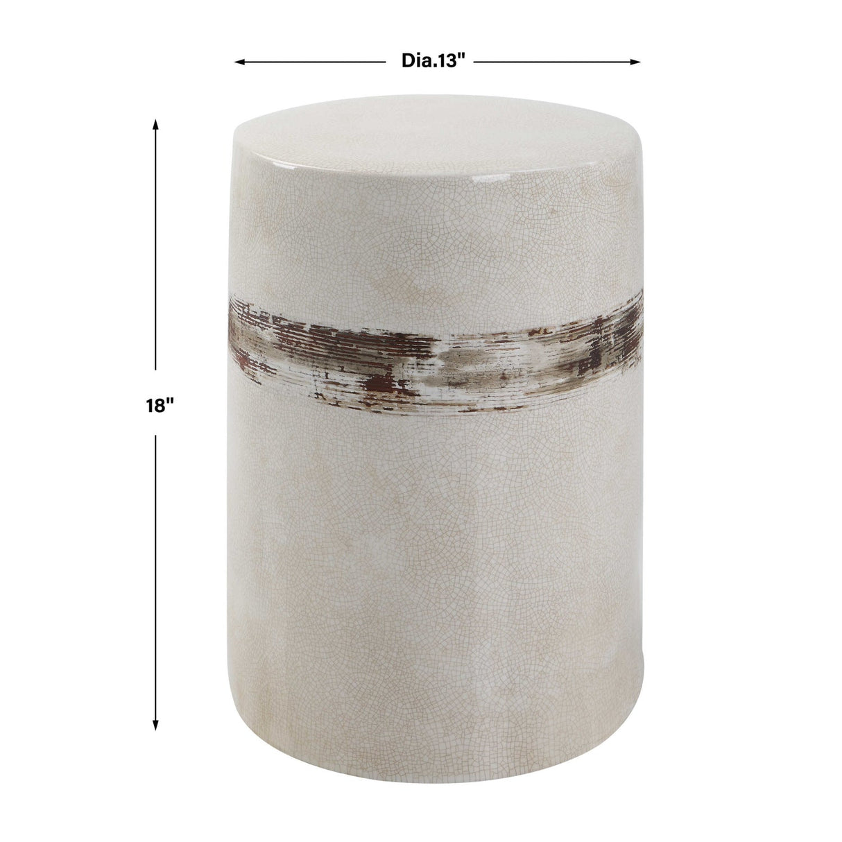 White Crackle Ceramic Garden Stool by Uttermost Comanche, alternate view 6