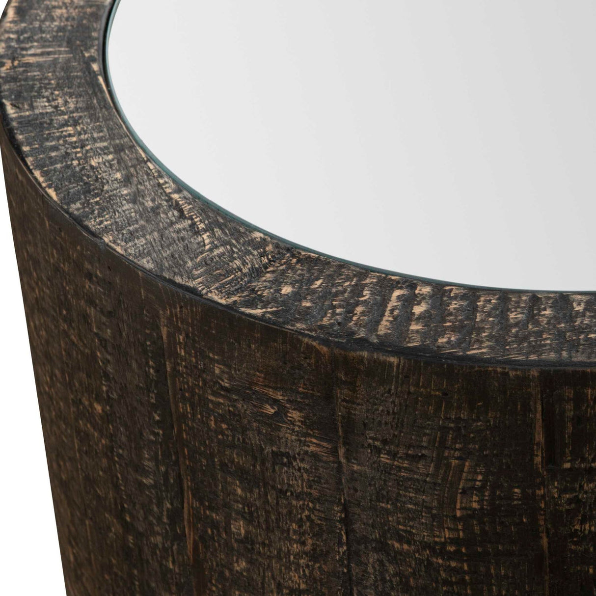 Modern European furniture - Rustic Dark Cylindrical Accent Table - www.oroa.com