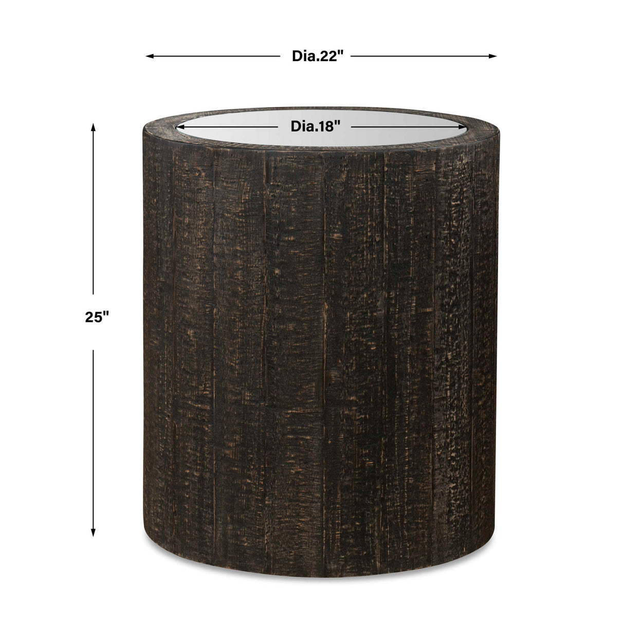 Modern European furniture - Rustic Dark Cylindrical Accent Table - www.oroa.com
