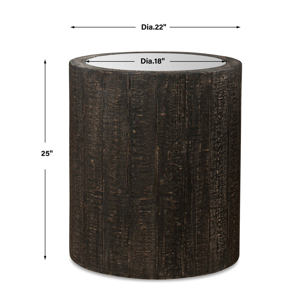 Modern European furniture - Rustic Dark Cylindrical Accent Table - www.oroa.com