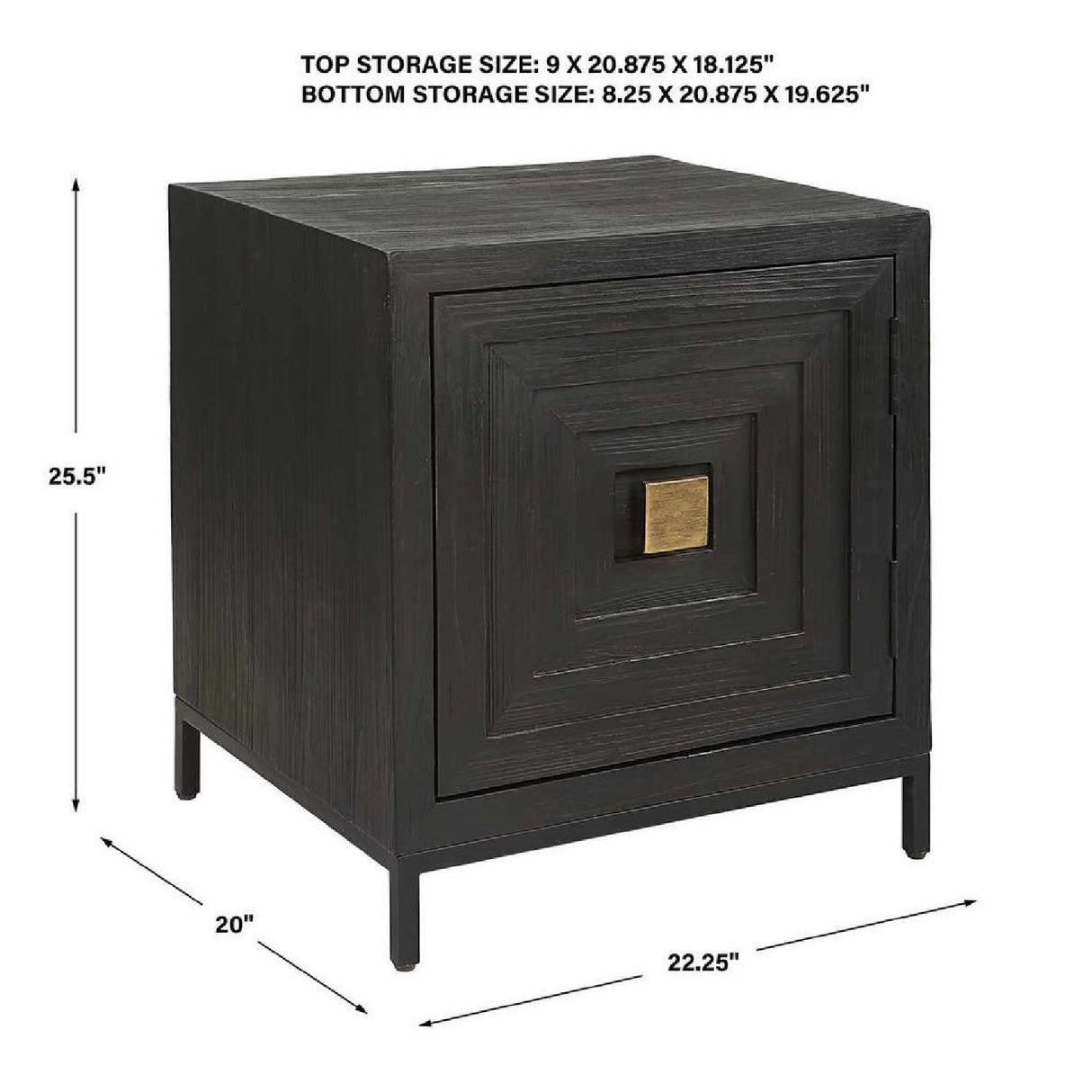 Black Wooden 1-Door Accent Cabinet by Uttermost Aiken, alternate view 8