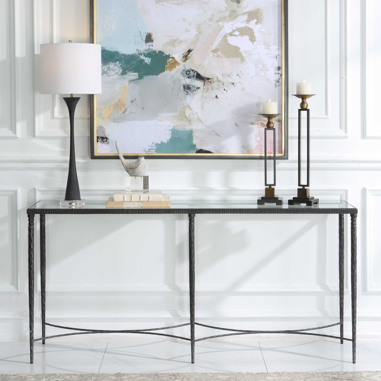 Tempered Glass Console Table by Uttermost Washington, alternate view 2