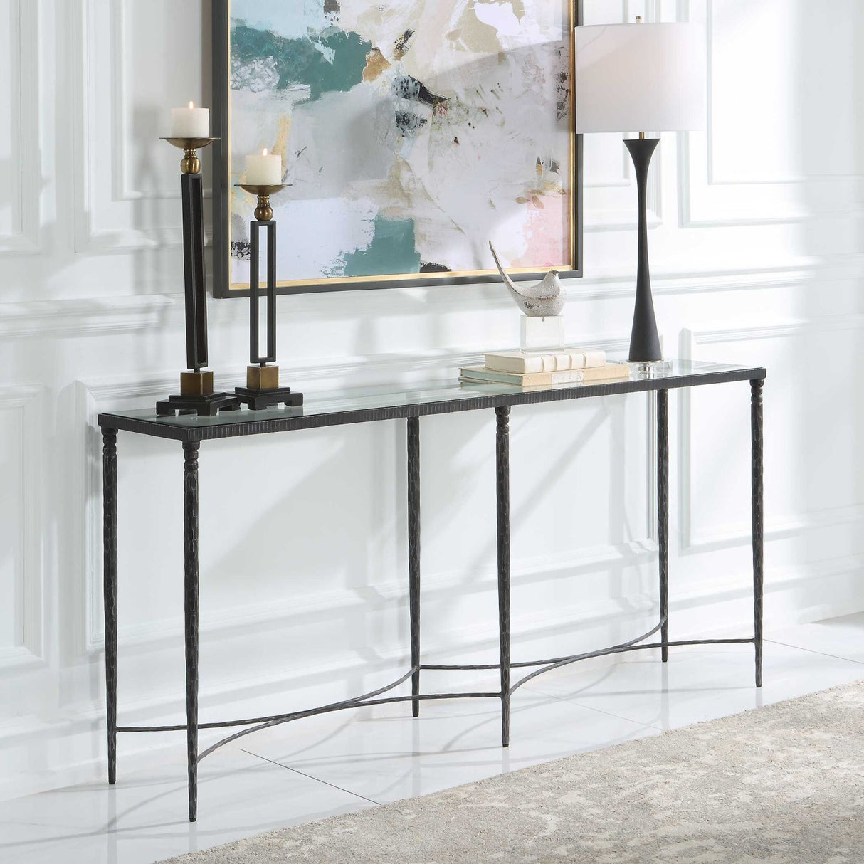 Tempered Glass Console Table by Uttermost Washington, alternate view 6