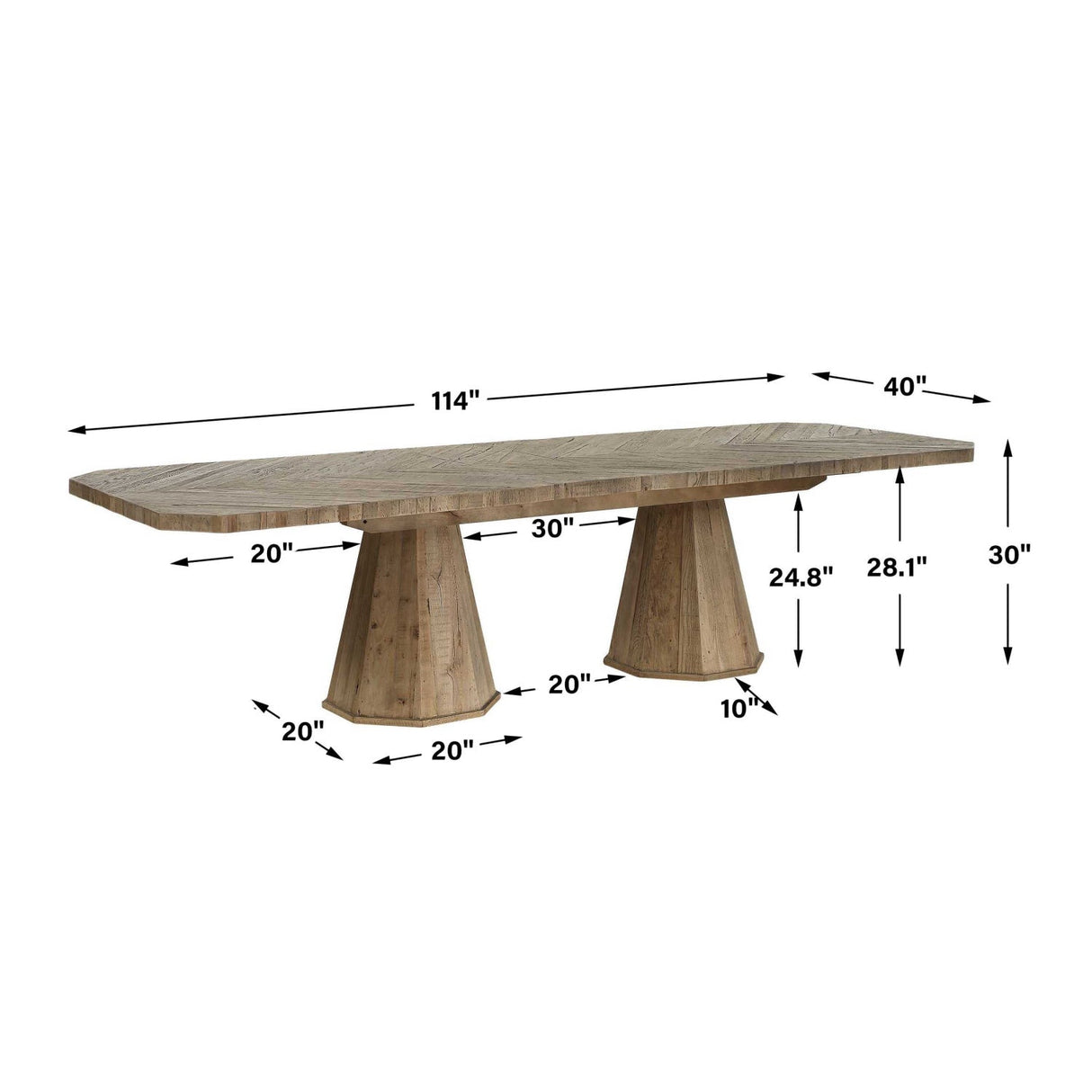 Modern European furniture - Wooden Herringbone Dining Table - www.oroa.com