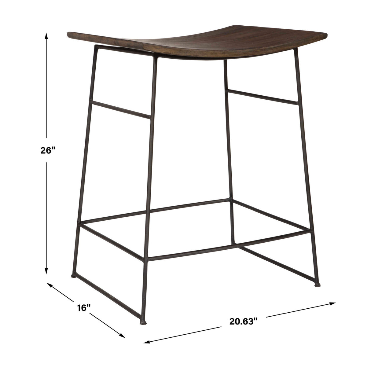 Solid Mango Scooped Counter Stool | Oroa.com