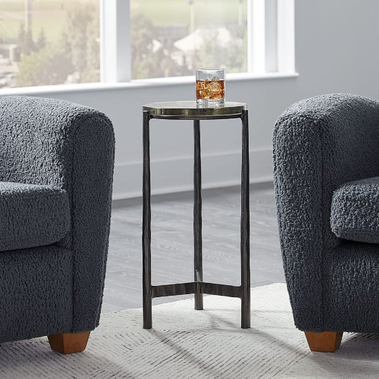 Modern European furniture - Round Glass Indoor/Outdoor Accent Table - www.oroa.com