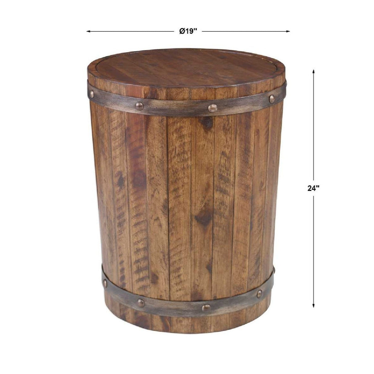 Rustic Acacia Wood Side Table by Uttermost Ceylon, alternate view 5