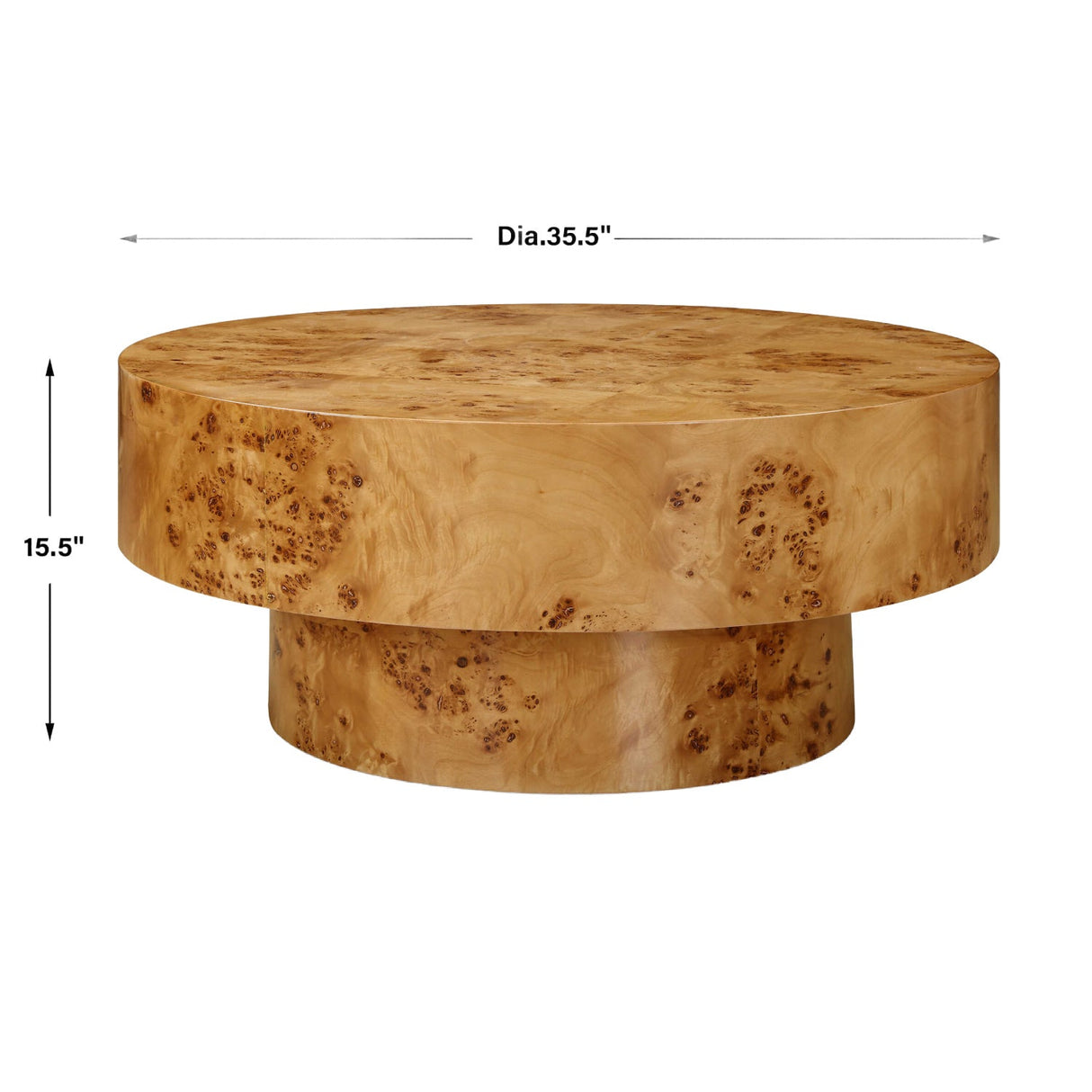 Poplar Burl Round Coffee Table by Uttermost Knots, alternate view 4