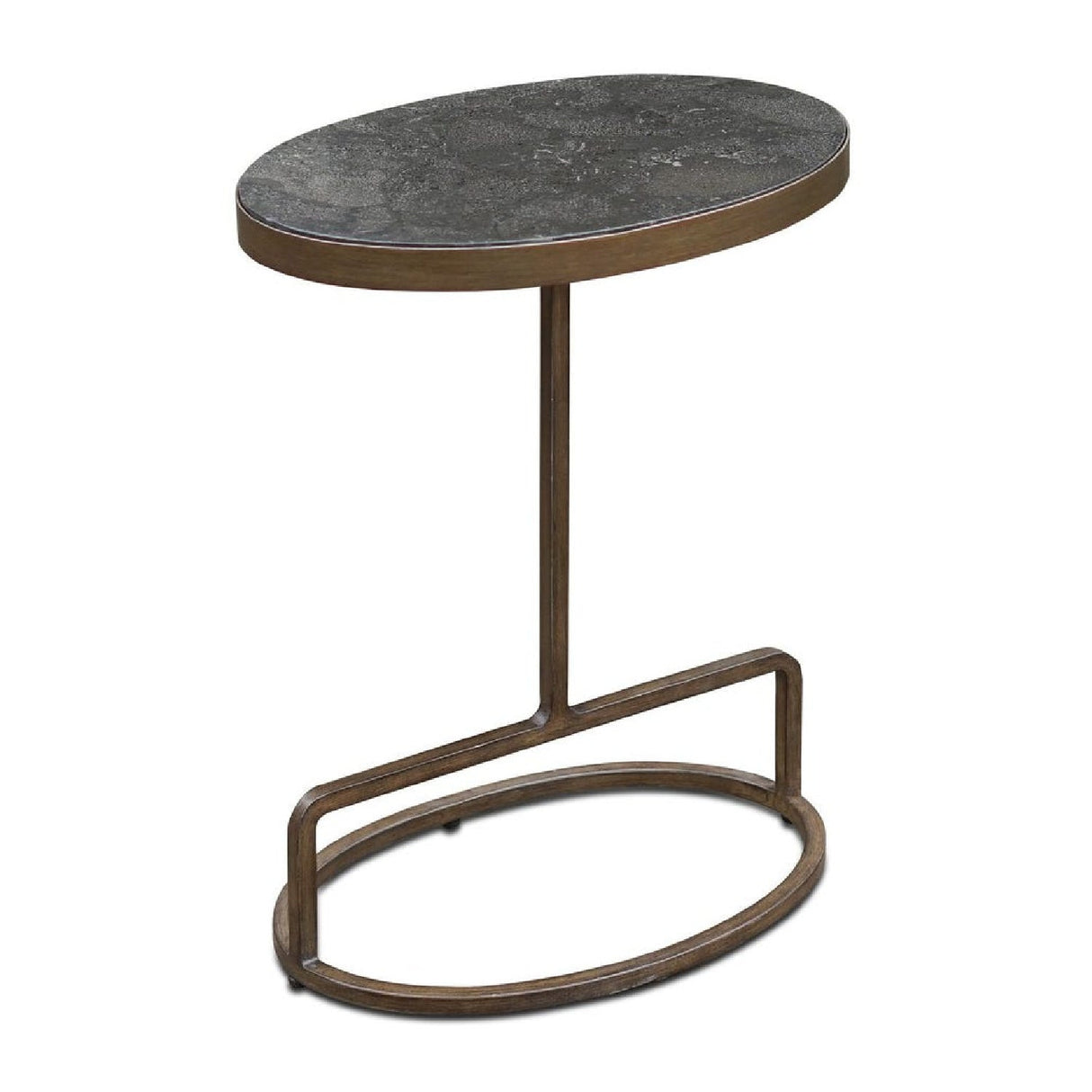 Modern European furniture - Iron Base Oval Accent Table - www.oroa.com
