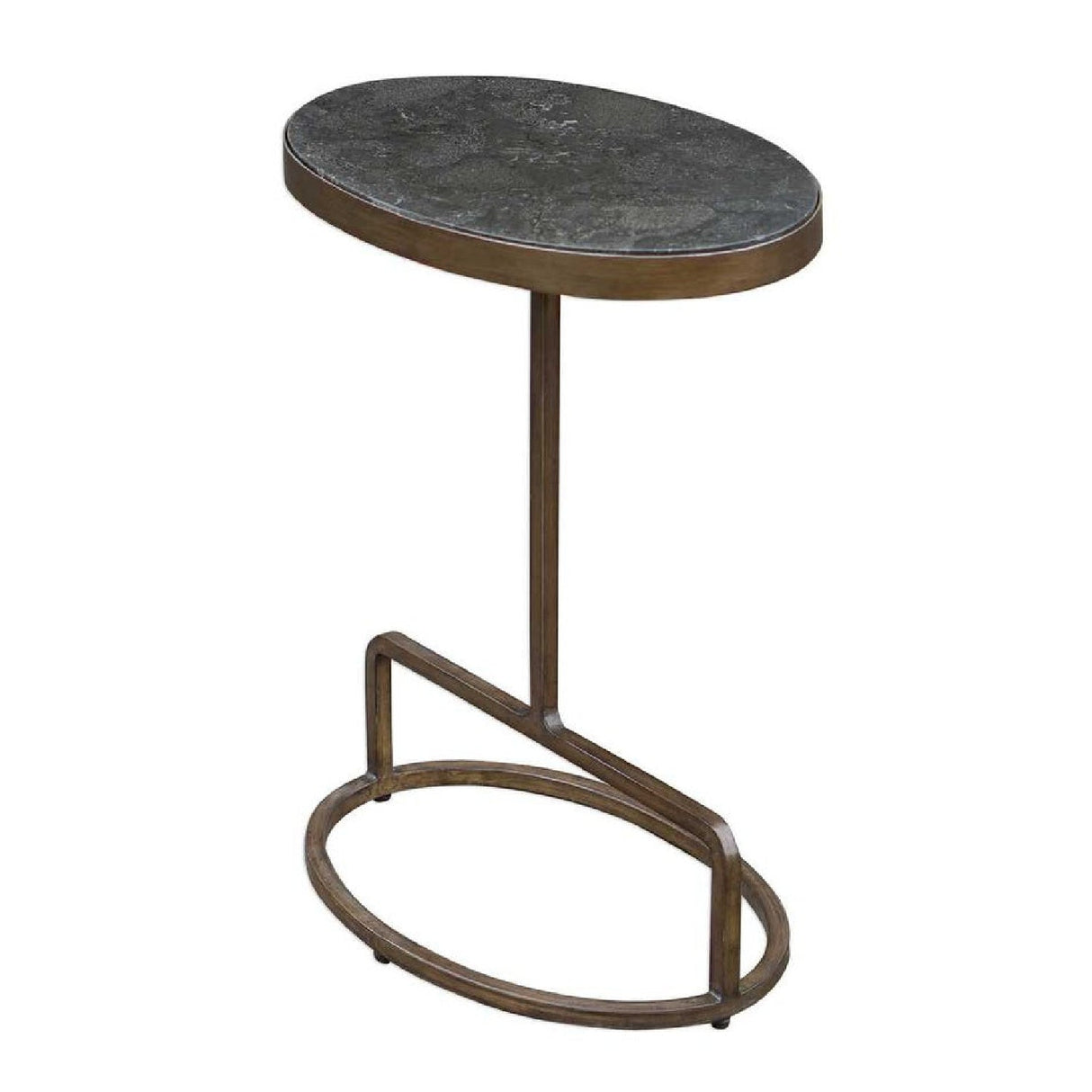 Modern European furniture - Iron Base Oval Accent Table - www.oroa.com