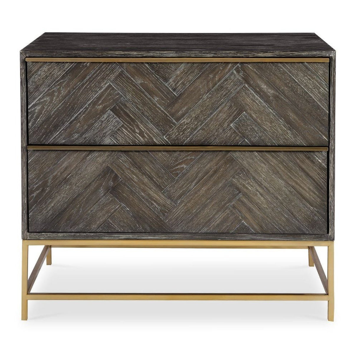 Oak Herringbone 2-Drawer Chest by Uttermost Armistead, alternate view 3