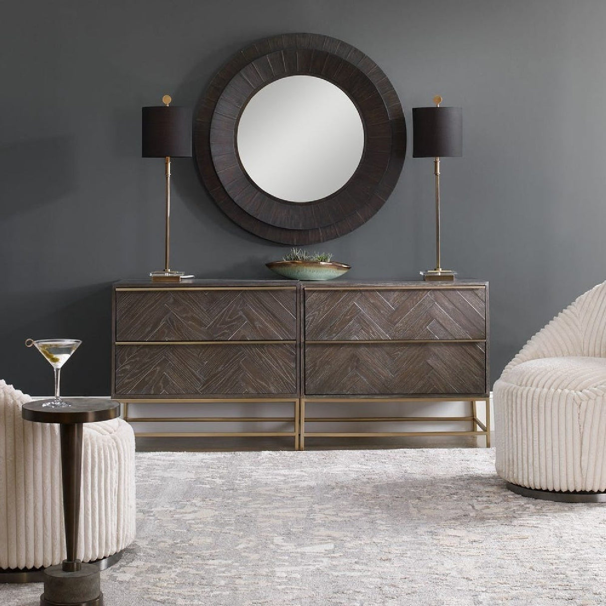 Oak Herringbone 2-Drawer Chest by Uttermost Armistead, alternate view 8