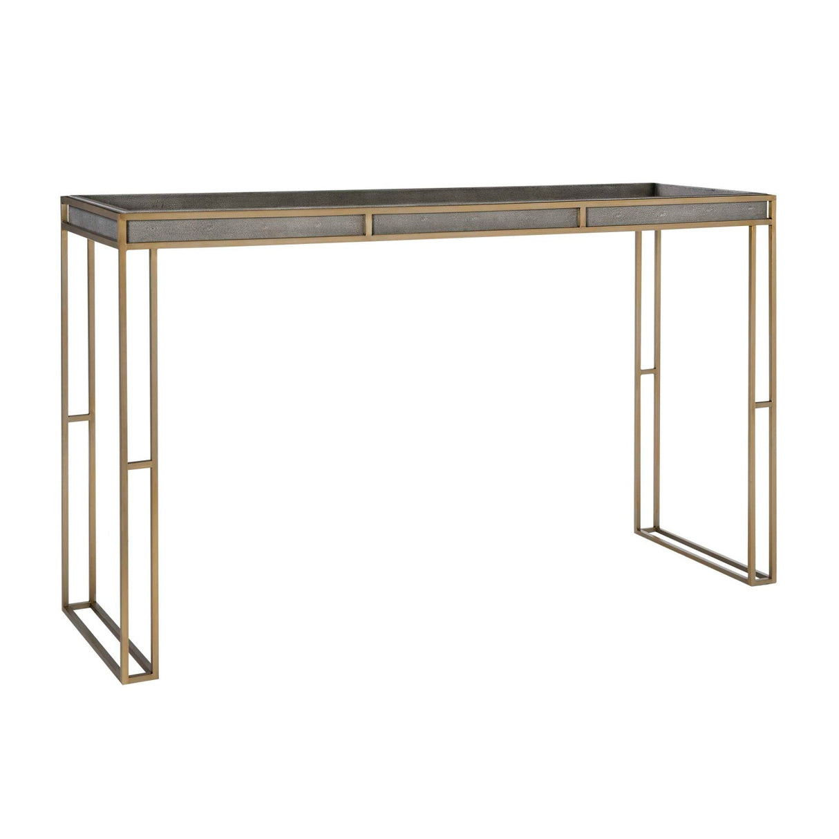 Modern European furniture - Black Shagreen Look Console Table - www.oroa.com
