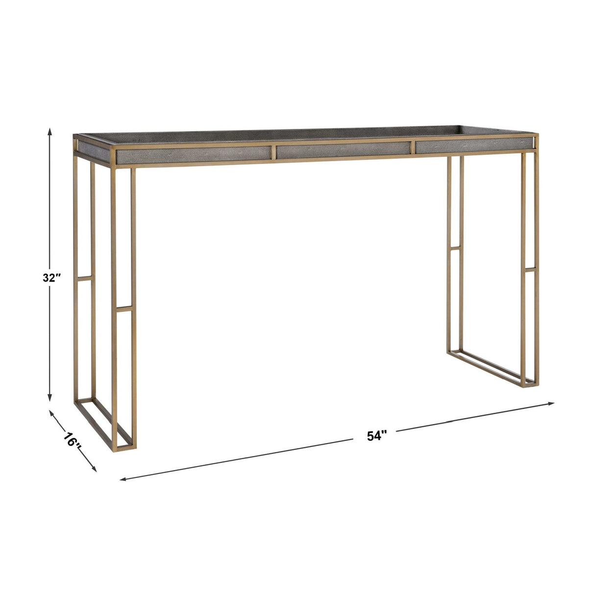 Modern European furniture - Black Shagreen Look Console Table - www.oroa.com