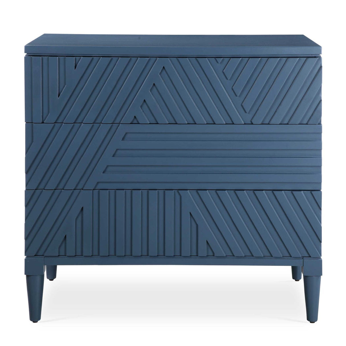 Modern European furniture - Geometric Carved 3-Drawer Chest - www.oroa.com