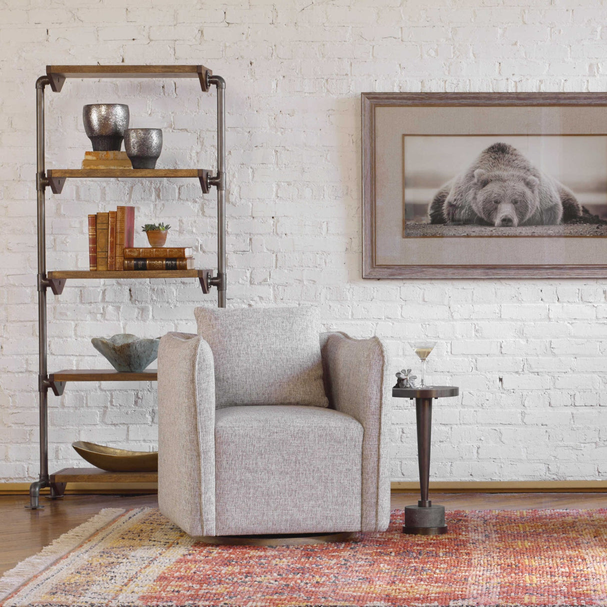 Modern European furniture - Acacia Wood 5-Shelf Bookcase - www.oroa.com
