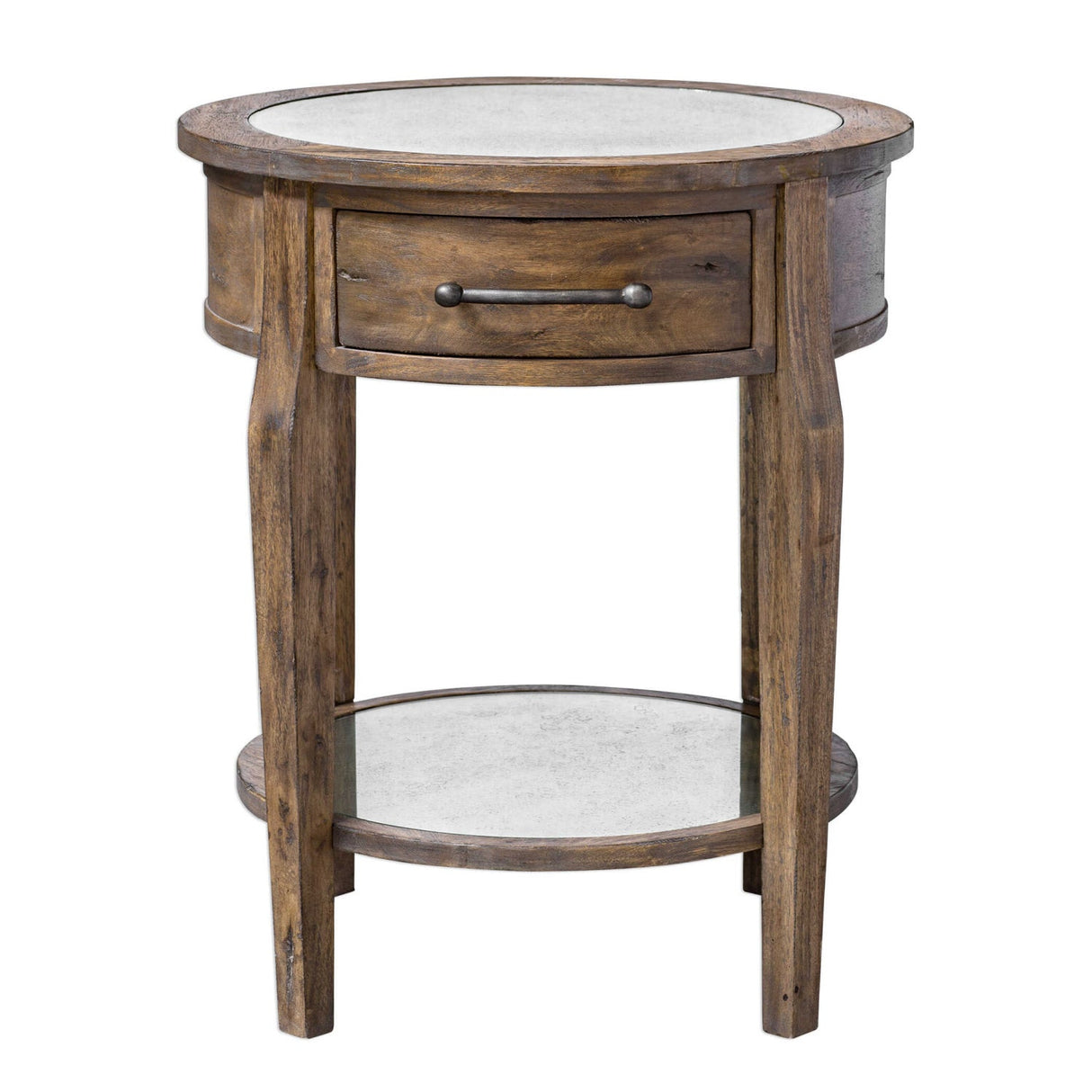 Modern European furniture - Wooden Round 1-Drawer Side Table - www.oroa.com