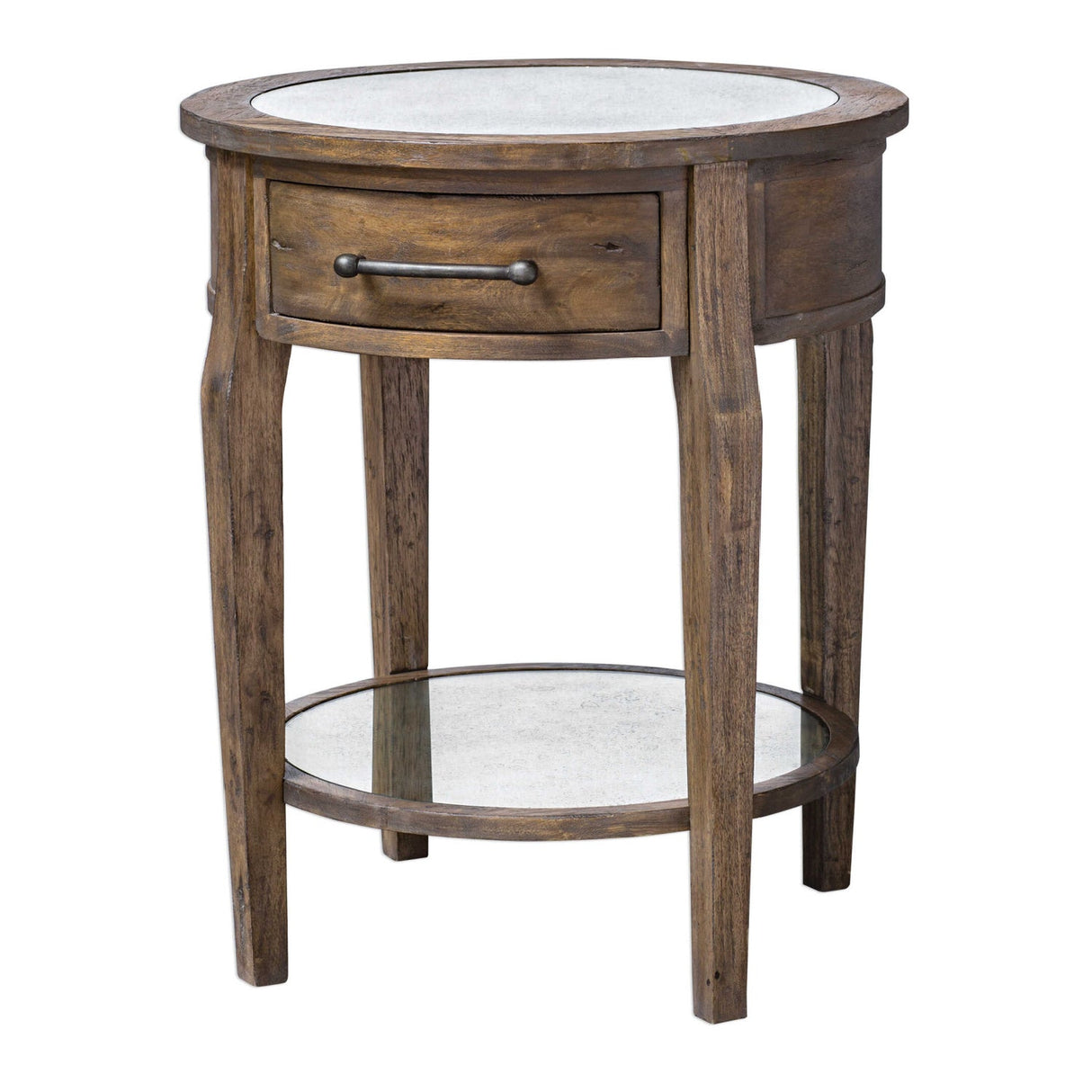 Modern European furniture - Wooden Round 1-Drawer Side Table - www.oroa.com