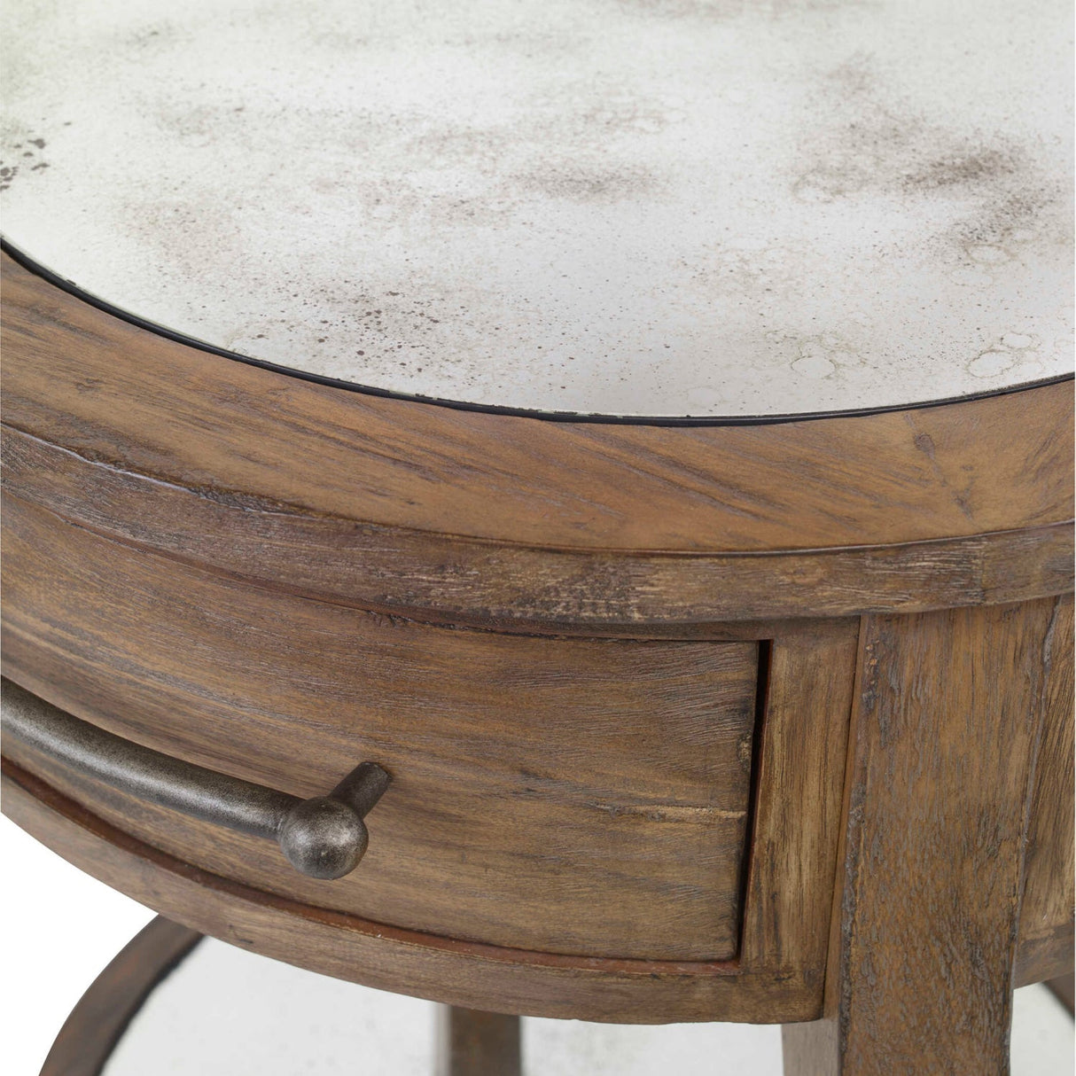 Modern European furniture - Wooden Round 1-Drawer Side Table - www.oroa.com