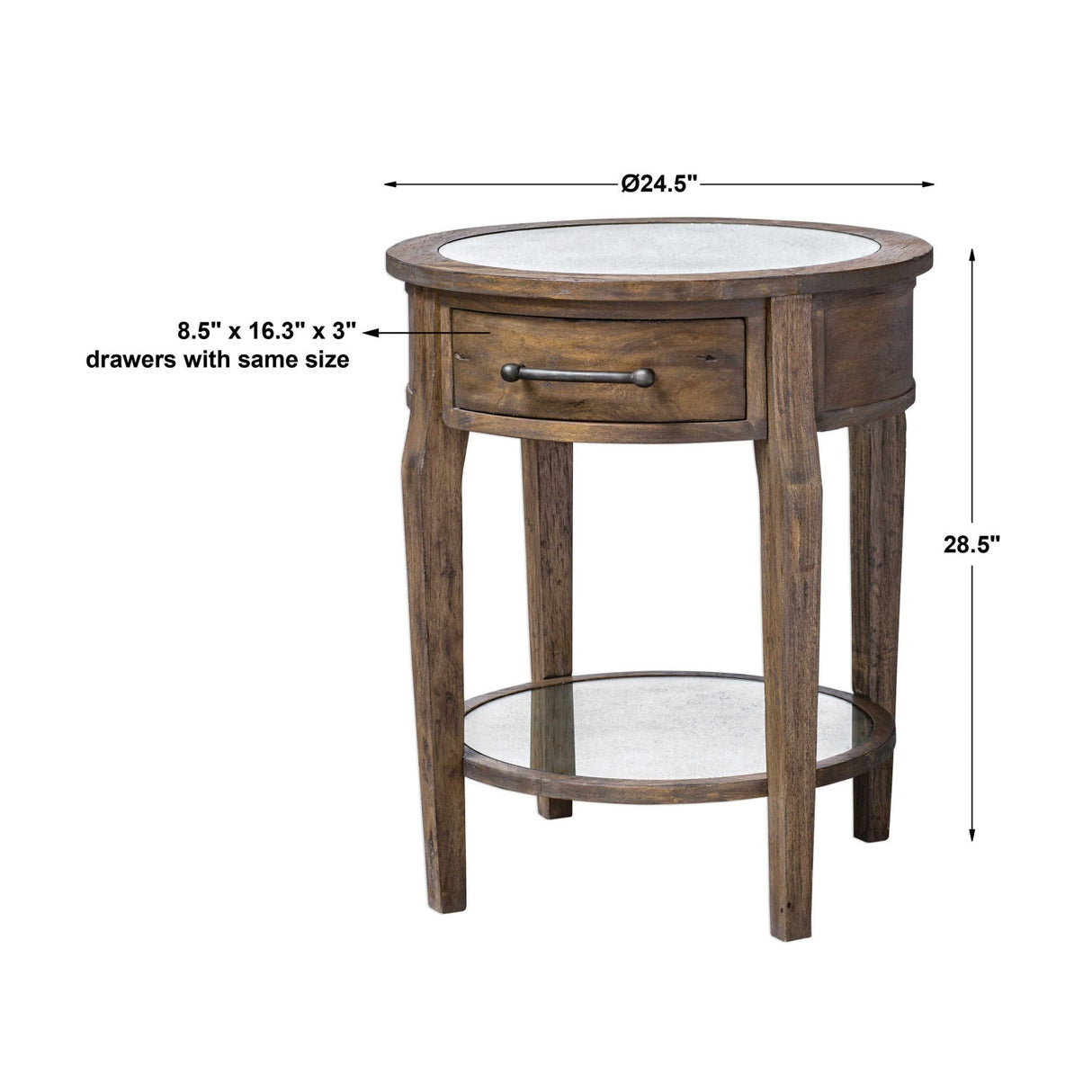 Modern European furniture - Wooden Round 1-Drawer Side Table - www.oroa.com