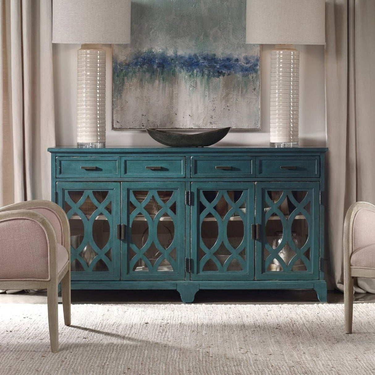 Green Wooden Cutouts Credenza by Uttermost Oksana, alternate view 7