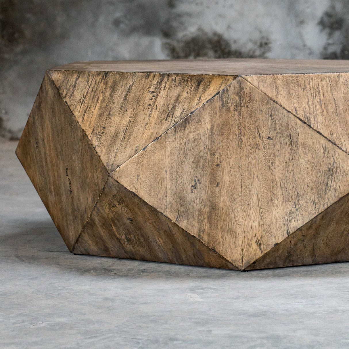 Modern European furniture - Faceted Mango Veneer Coffee Table - www.oroa.com
