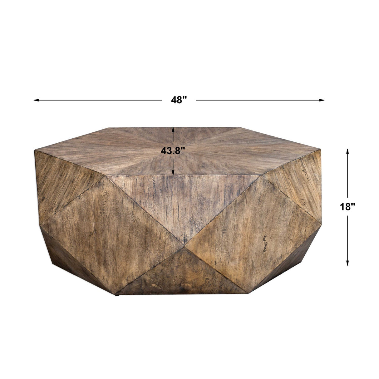 Modern European furniture - Faceted Mango Veneer Coffee Table - www.oroa.com