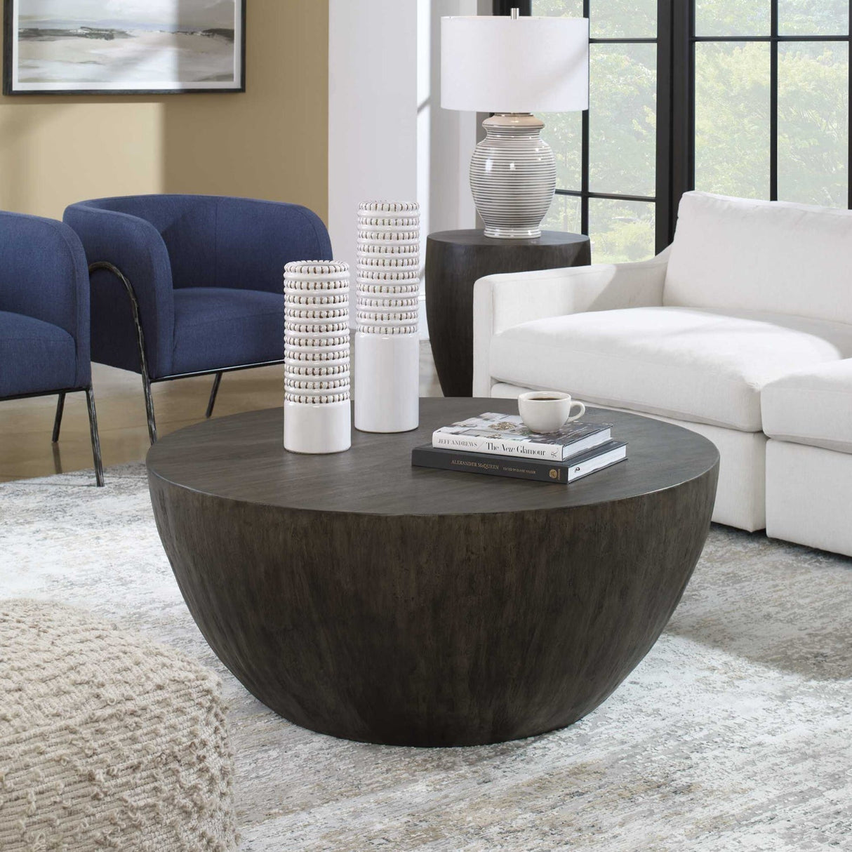 Round Mango Wood Coffee Table by Uttermost Lark, alternate view 2