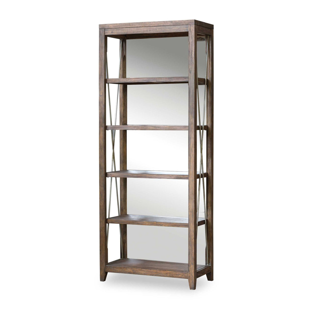 Modern European furniture - Weathered Oak Mirrored Bookshelf - www.oroa.com