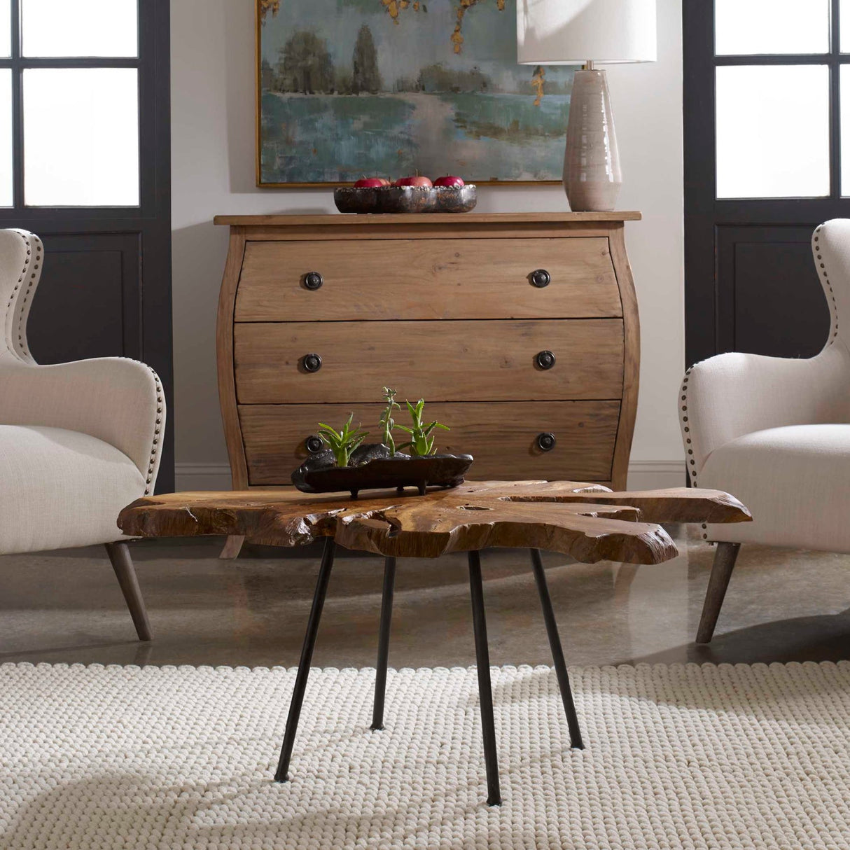 Modern European furniture - Organic Teak Wood Coffee Table - www.oroa.com