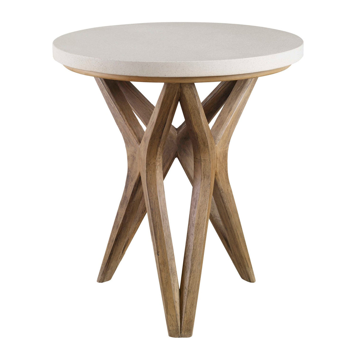 White Limestone Round Side Table by Uttermost Marnie, alternate view 3