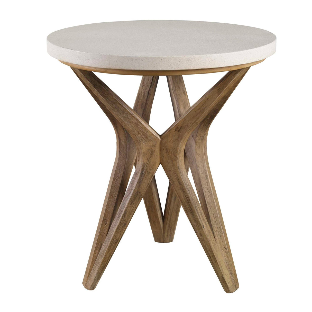 White Limestone Round Side Table by Uttermost Marnie, alternate view 4