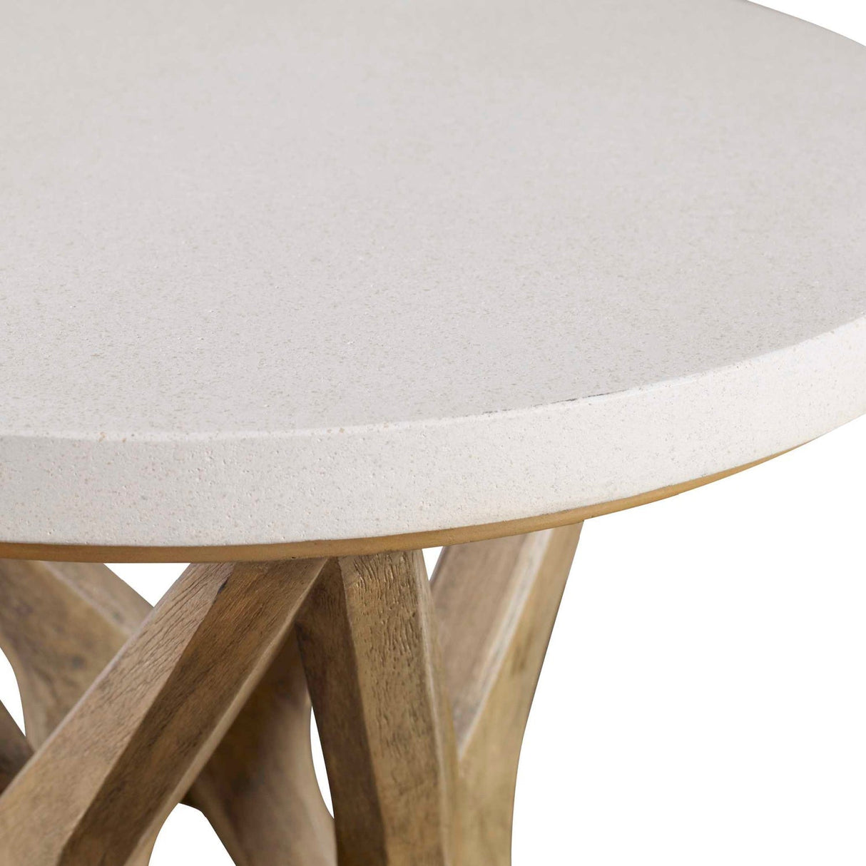 White Limestone Round Side Table by Uttermost Marnie, alternate view 5