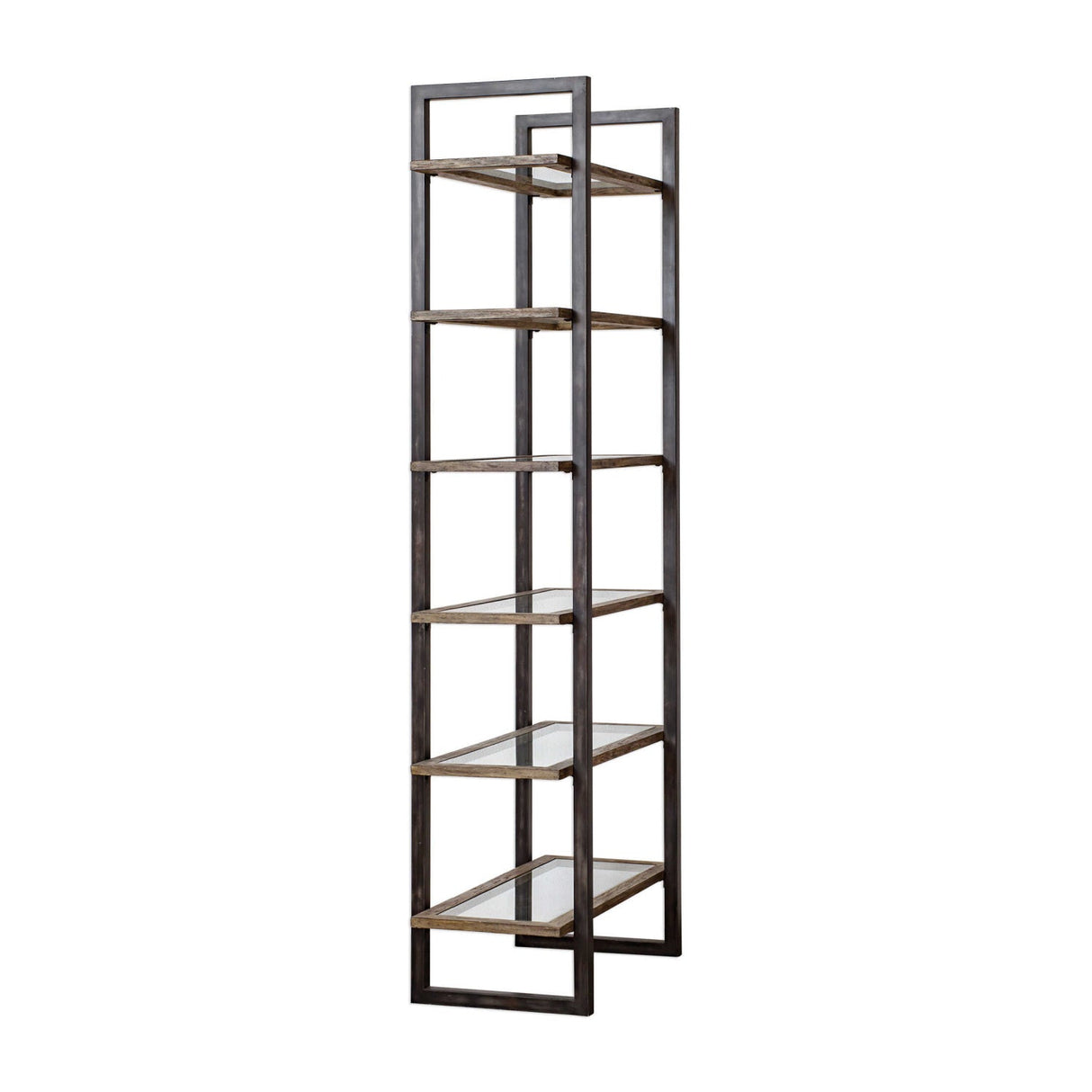 Modern European furniture - Iron Frame 6-Shelf Bookcase - www.oroa.com