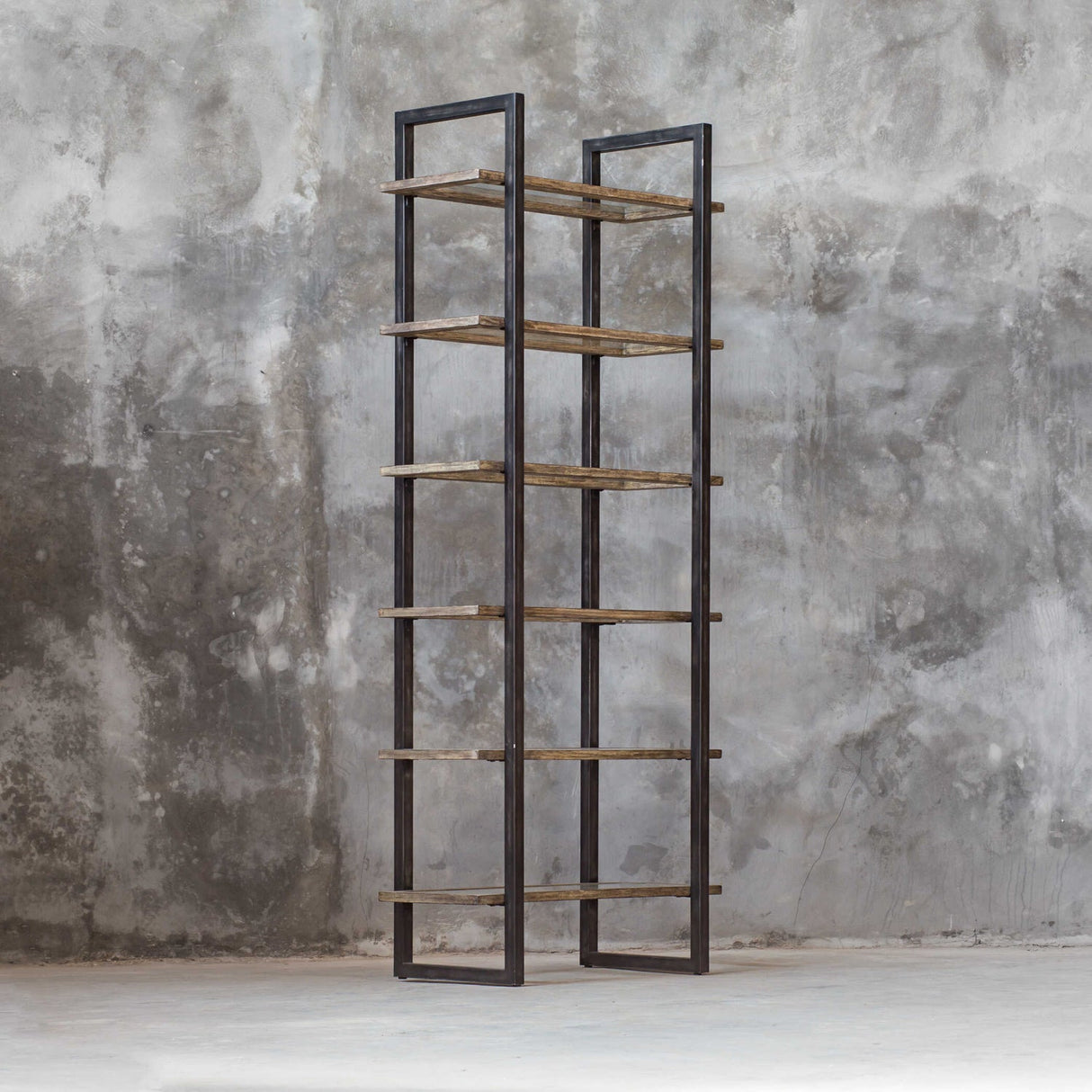 Modern European furniture - Iron Frame 6-Shelf Bookcase - www.oroa.com