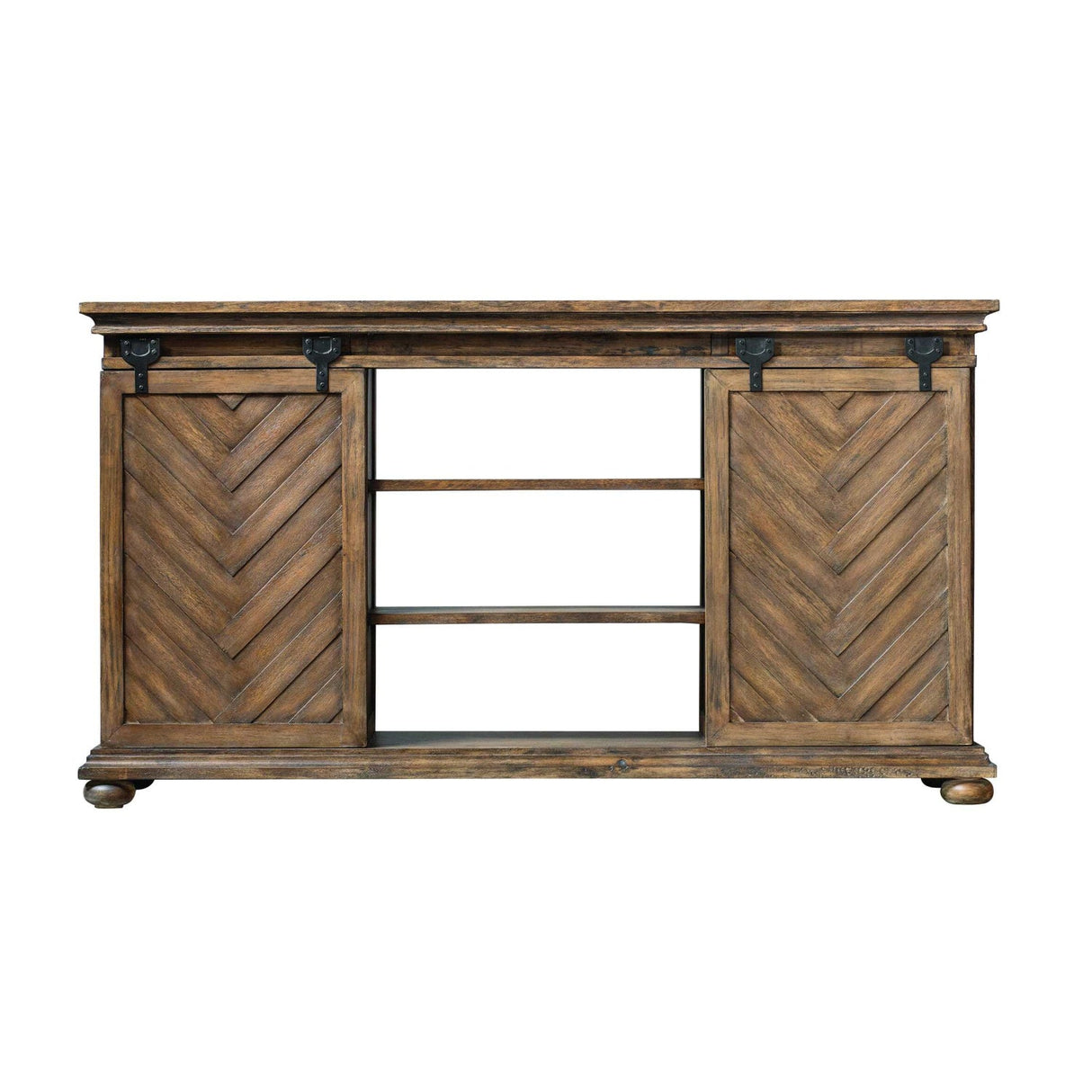 Wooden Chevron Media Console by Uttermost Primalia, alternate view 3